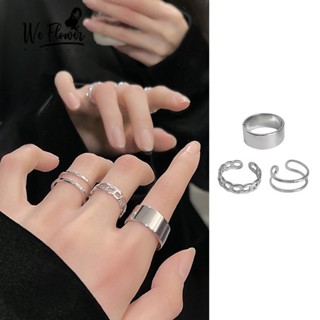 We Flower Set 3 nhẫn mạ bạc phong cách Hàn Quốc sành điệu cho nữ