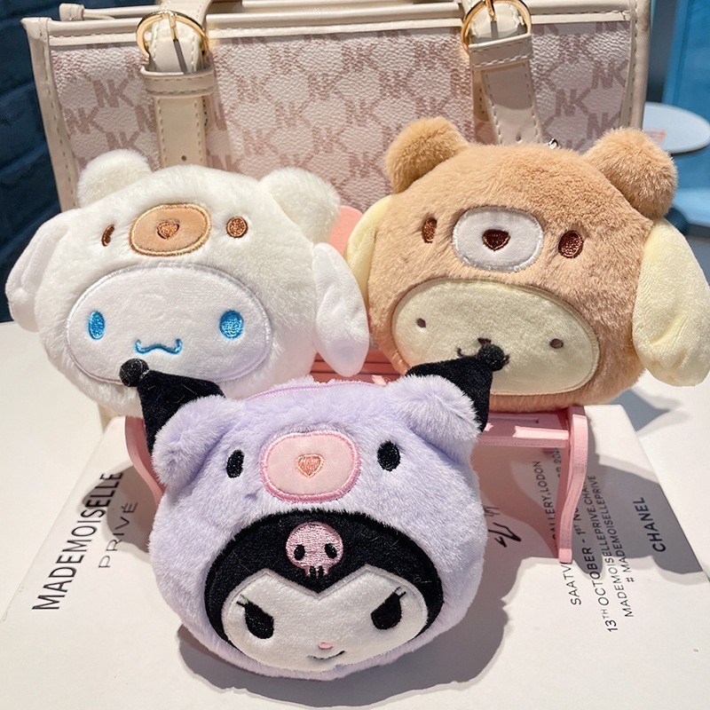 Hoạt Hình sanrio Túi Đựng Tiền Xu Chìa Khóa Hình Chó Kumamoto Nhồi Bông Dễ Thương