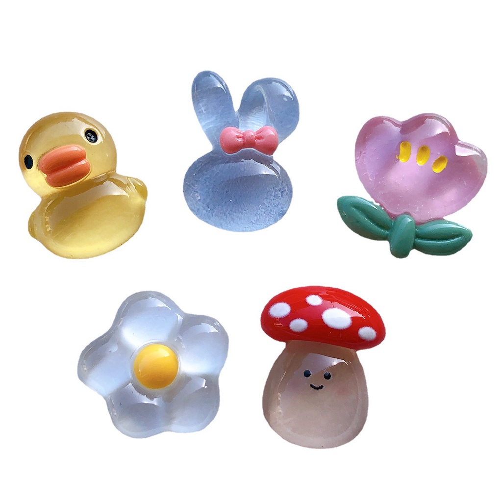 Dễ Thương Ghim Cài Giày Hình Thỏ / Nấm / Hoa / Vịt Đính Đá Pha Lê Đáng Yêu Cho Nữ charms