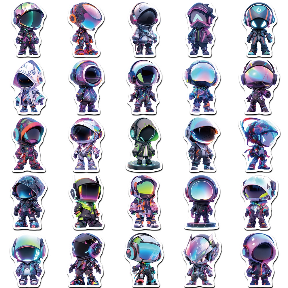 51 Miếng Dán Hình Phi Hành Gia Hoạt Hình Chống Nước Trang Trí Mũ Bảo Hiểm Xe Đạp