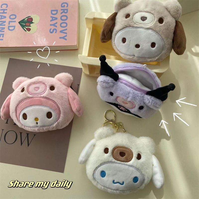 Dễ Thương Túi Đựng Tiền / Chìa Khóa / Thẻ Hình sanrio Nhồi Bông Đáng Yêu Cho Cặp Đôi
