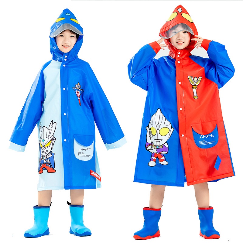 Cheerful Mario Ultraman Giày Đi Mưa Hình Siêu Nhân Đáng Yêu Cho Bé Trai/áo mưa bộ siêu nhân điện quang