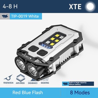 Mini làm việc ánh sáng SMILING SHARK TIP0019 COB Keyclap ánh cầm tay từ kim loại clip 8 chế độ USB sạc không thấm nước ban đêm xe sửa chữa đỏ xanh nhấp nháy cảnh báo