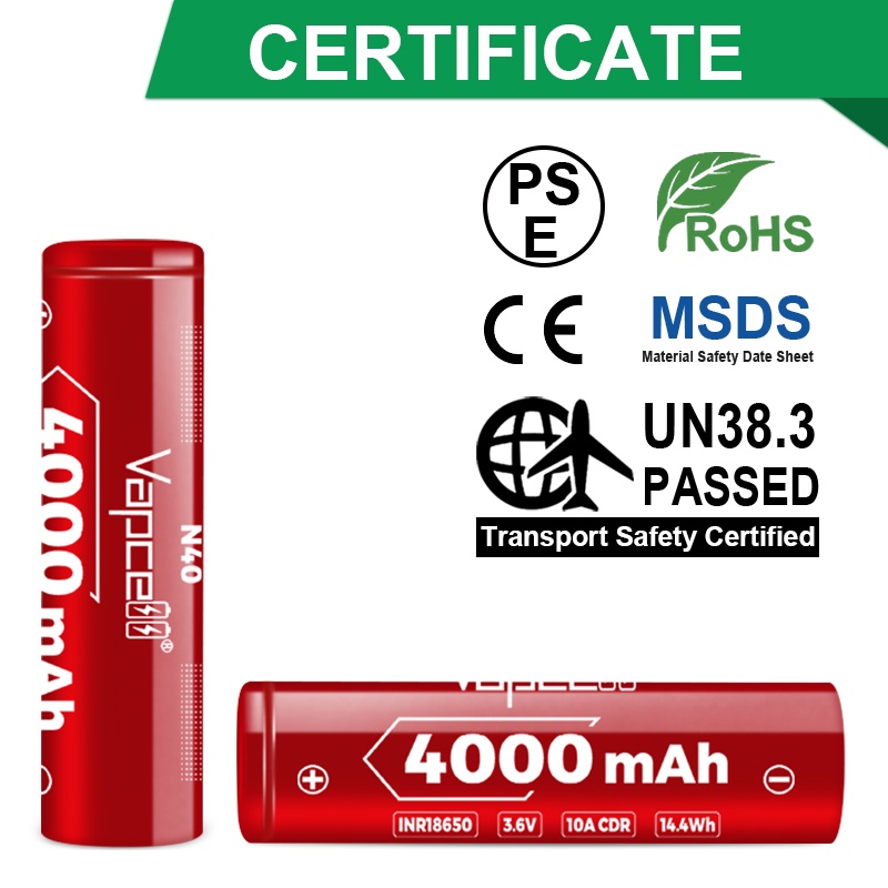 Pin sạc Vapcell N40 18650 4000mah 10A