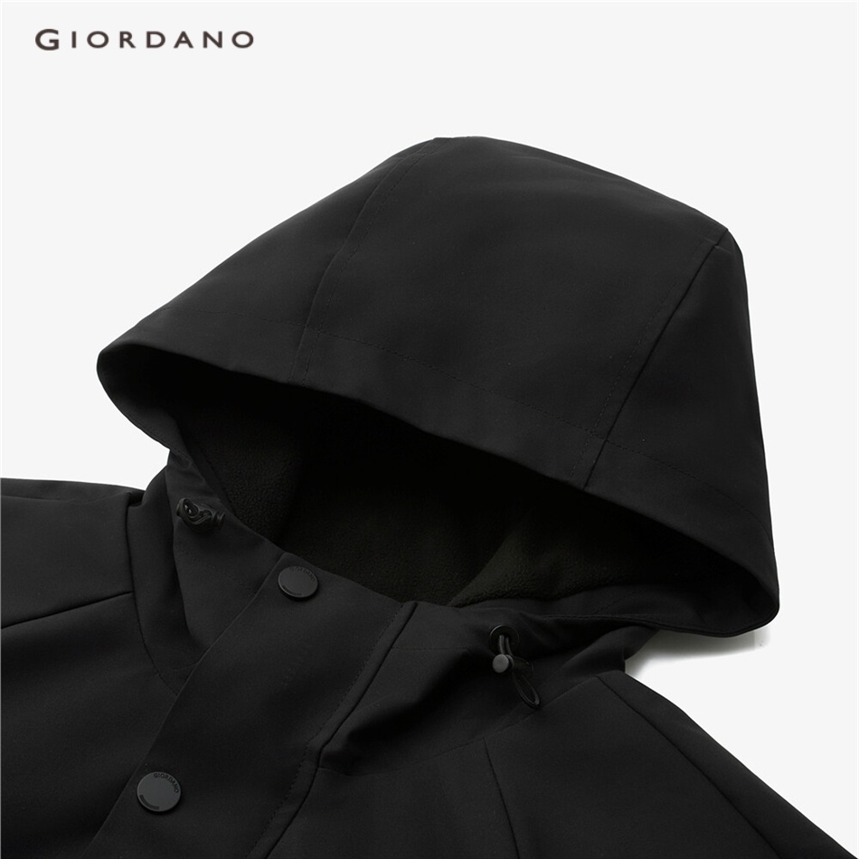 GIORDANO MEN Fleece-lined loose hooded windbreaker 01073670