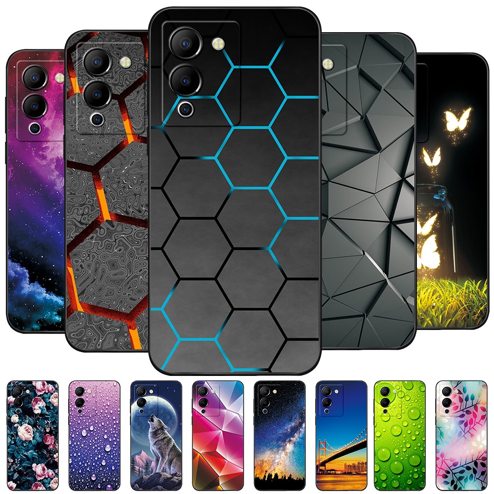 Bao Da Điện Thoại Bằng Silicon Họa Tiết Hoa Cho infinix note 12 g96 x670 infinix note12 g96 Ốp