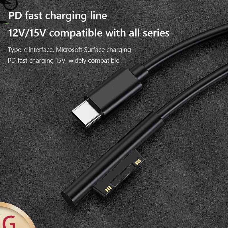 Dây Cáp Sạc Nhanh usb c pd Cho microsoft surface pro 7 6 5 4 1.vn