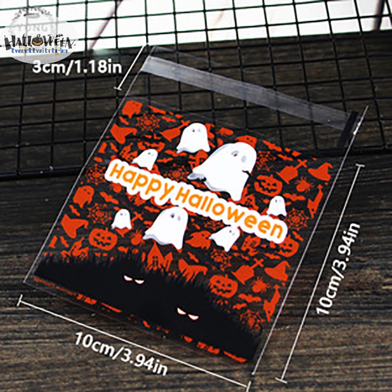 Tri Set 100 Túi Zip Đựng Kẹo / Bánh Quy Trang Trí Tiệc halloween