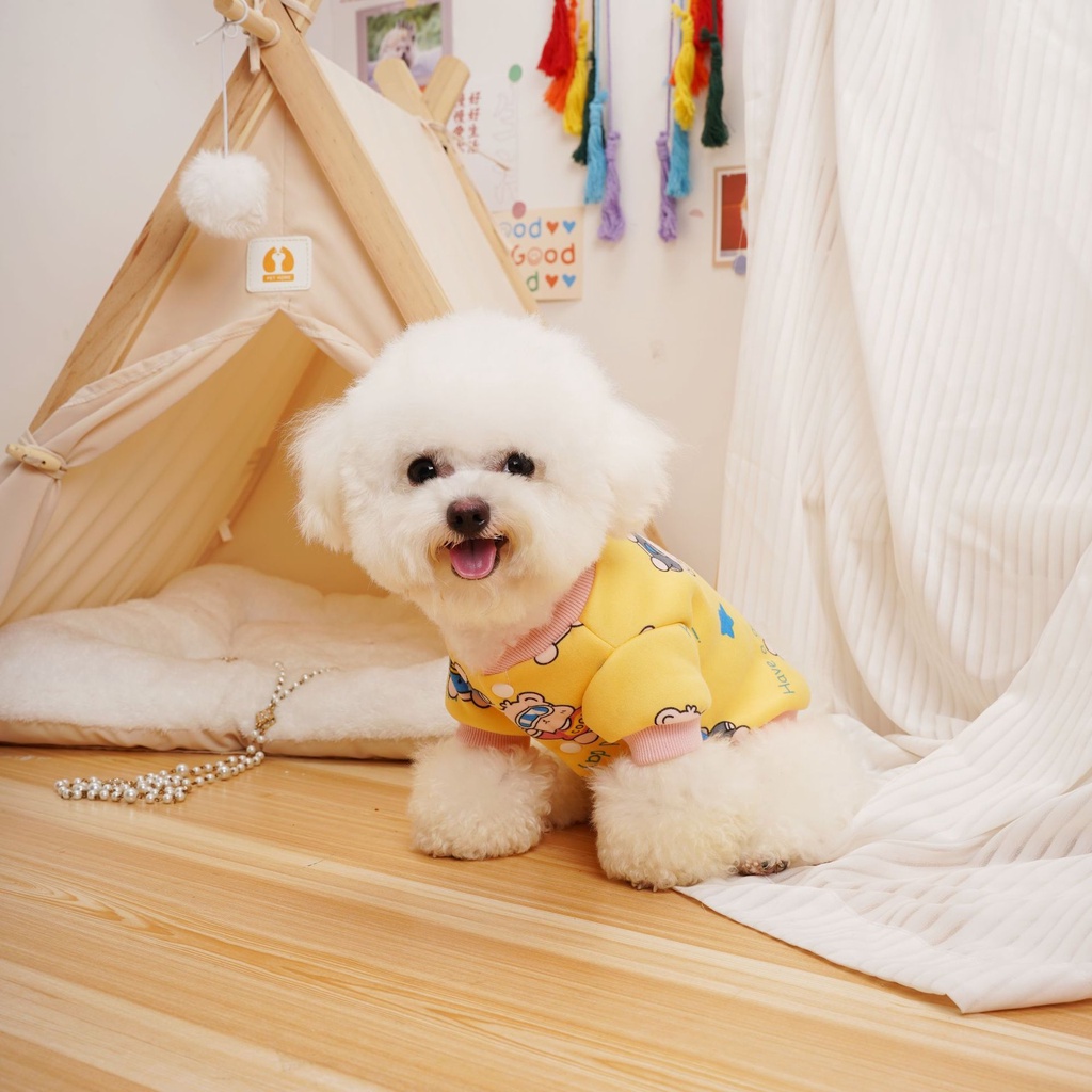 Áo Sweater Dày Hai Lớp Họa Tiết Hoạt Hình Dễ Thương Thời Trang Thu Đông Cho Cún Cưng/	 áo cho chó