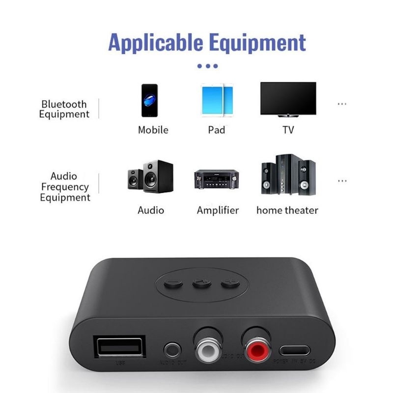 Bộ thu âm thanh Bluetooth 5.0 NFC BLS-B21 dành cho ôtô amply loa có hỗ trợ cổng 3.5mm AV và usb