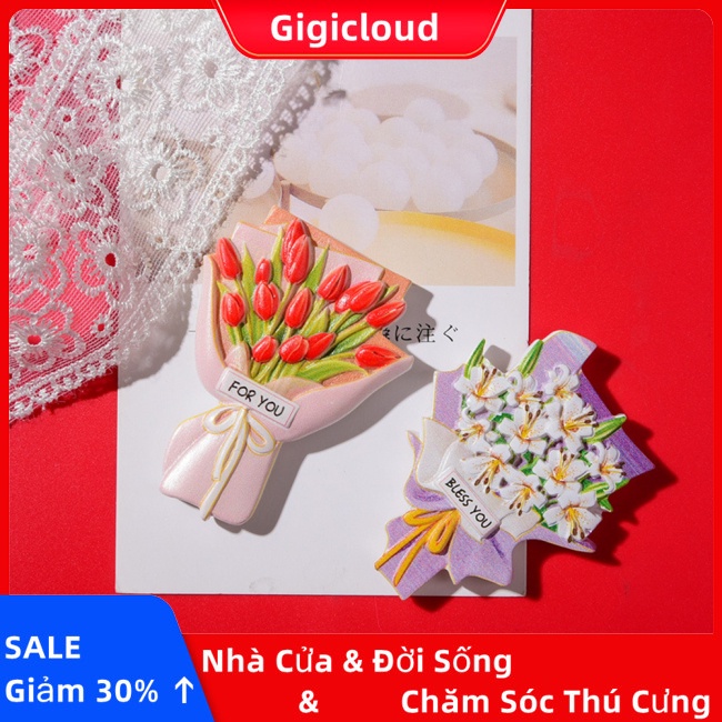 Nam Châm Dán Tủ Lạnh Hình Bó Hoa 3d Bằng Nhựa resin Trang Trí Nhà Cửa
