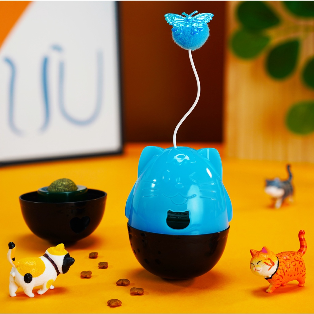 Lật Đật Có Lông Vũ Đồ Chơi Cho Mèo