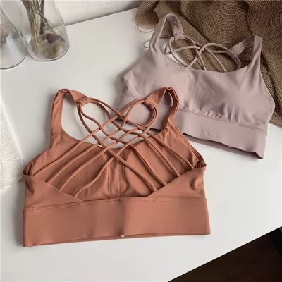 Mới Áo Ngực Thể Thao Dây Chéo Lưng Chống Sốc Thời Trang Cho Nữ