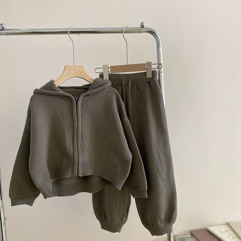 Hàng Mới Về Mới Set Áo Hoodie Và Quần Dài Phong Cách Hàn Quốc Dễ Thương Cho Bé Gái