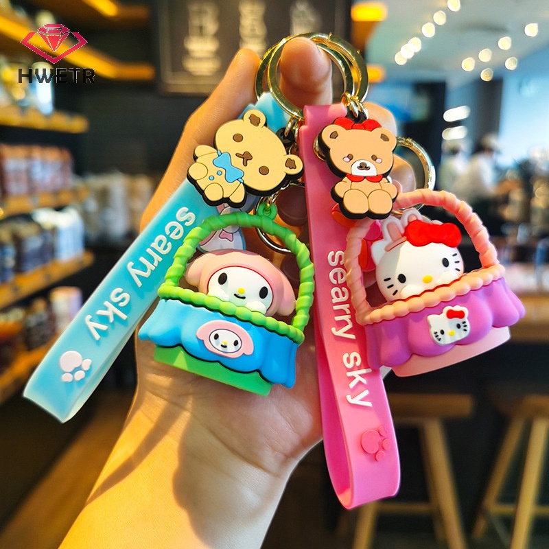 Móc Khóa Hình Giỏ Hoa sanrio melody cinnamoroll Dễ Thương Mới