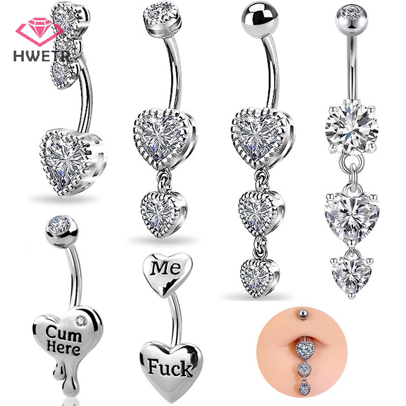 Khuyên Rốn Bằng Thép Không Gỉ Đính Đá zircon Hình Chữ Cái Quyến Rũ Thời Trang Cho Nữ Mới