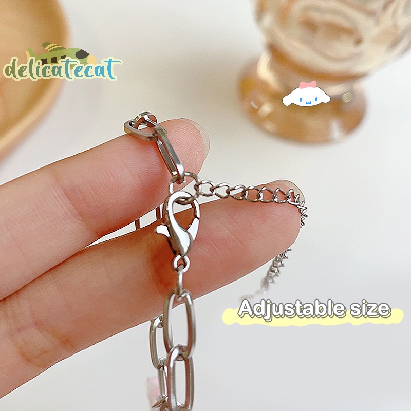 Vòng Tay Hoạt Hình Có Chuông sanrio kawaii cinnamoroll Có Thể Điều Chỉnh Làm Quà Tặng Kỳ Nghỉ Mật Ong Cho Cặp Đôi boudoir