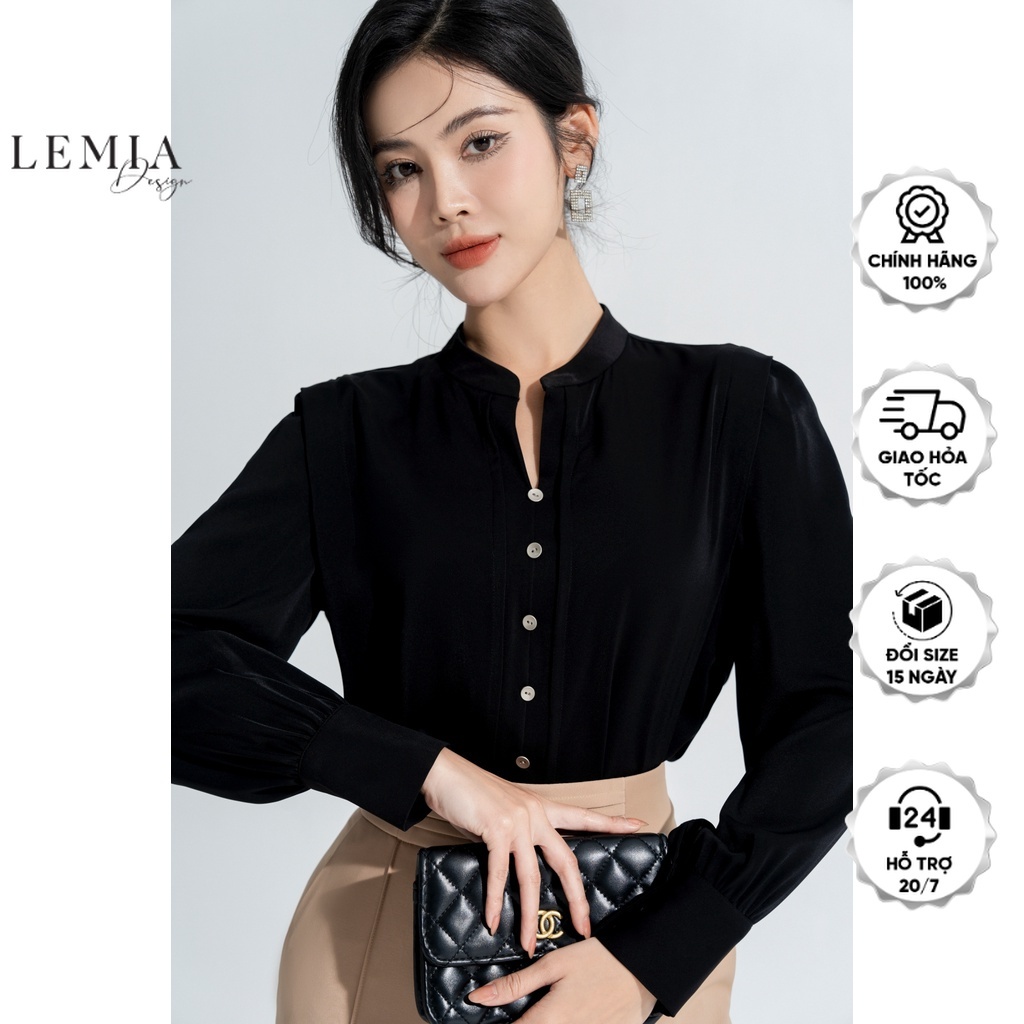 Áo Sơ Mi Dáng Công Sở Thanh Lịch Cổ Tàu Thời Trang By LEMIA Design - LA2224