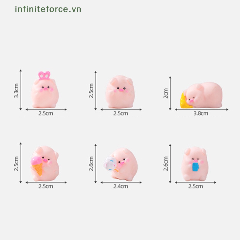Đồ trang trí Chú Heo Hồng mini Bằng Nhựa resin Dễ Thương Vui Nhộn Trang Trí Bảng Điều Khiển Xe Hơi / Văn Phòng / Nhà Cửa