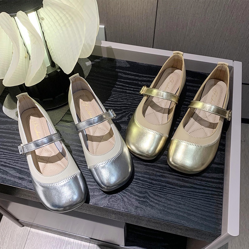 Giày Búp Bê Da Mũi Tròn Thời Trang Thanh Lịch Cho Nữ