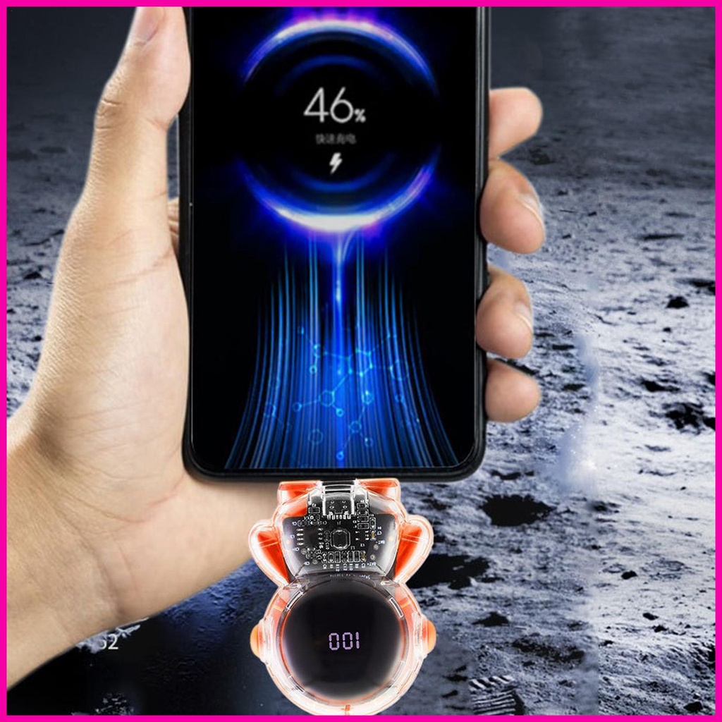 Sạc Dự Phòng 1500mah Hình Phi Hành Gia mini Có Móc Khóa Cho Điện Thoại Di Động