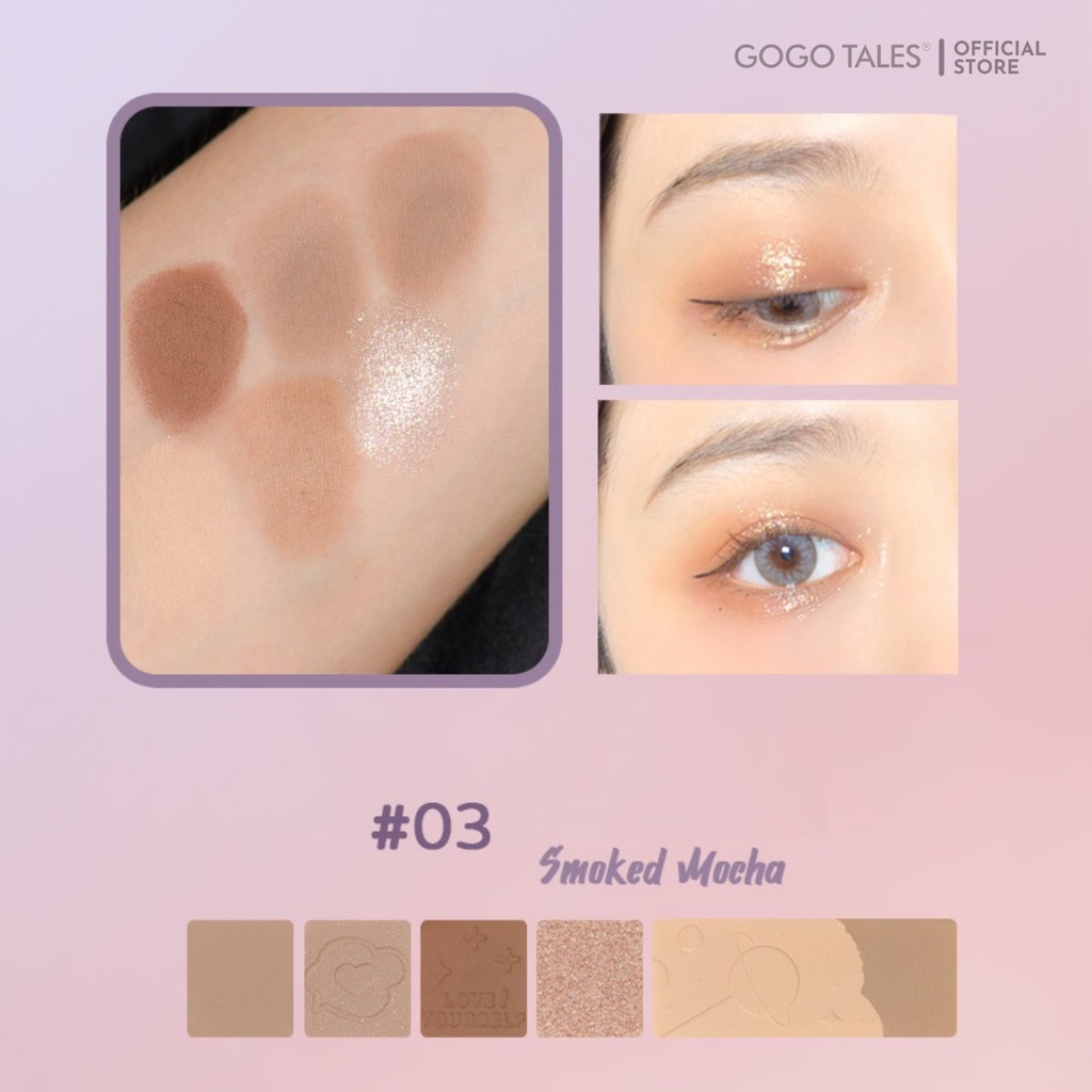 Phấn mắt gogo tales 6 ô nội địa trung chính hãng Bảng mắt Chamm nhiều màu  lâu trôi Bubble Gum Mini eye Shadow GT297 .