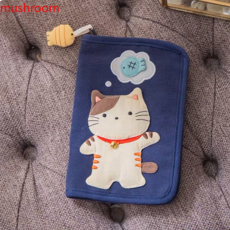 Jiang bobo Ví Đựng Tiền Xu Bằng cotton Hình Mèo Hoạt Hình Màu Vàng Di Động
