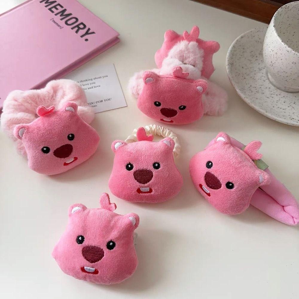 Shanhai Kẹp Tóc Hình Búp Bê Nhồi Bông Màu Hồng Ngọt Ngào Cho Nữ