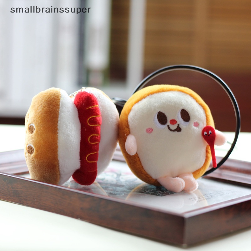 Smallbrainssuper Móc Chìa Khóa Xe Hơi / Túi Xách Hình Bánh Mì / Khoai Tây Chiên / Hamburger Nhồi Bông Sáng Tạo Dùng Làm Quà Tặng Cho Bạn