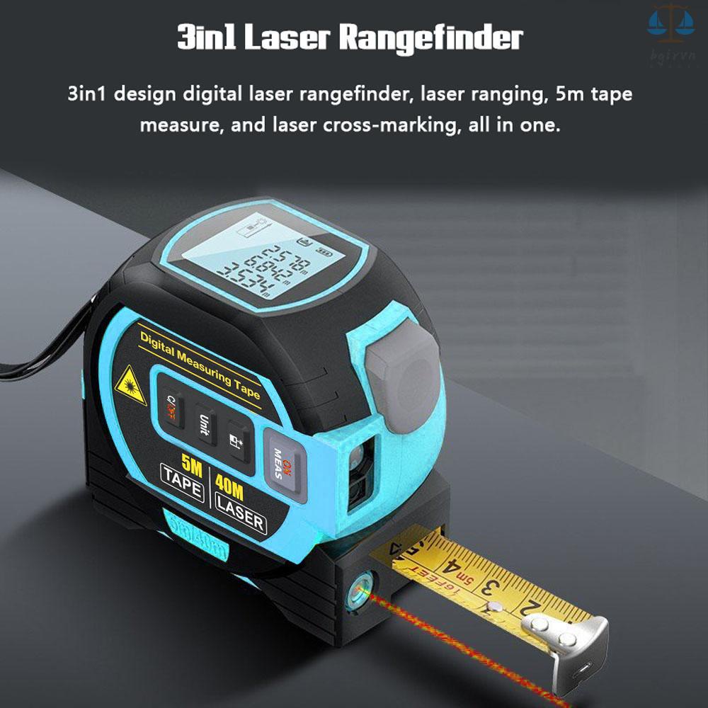 Thước Dây laser Đo Khoảng Cách 5m 3 Trong 1 Có Màn Hình lcd