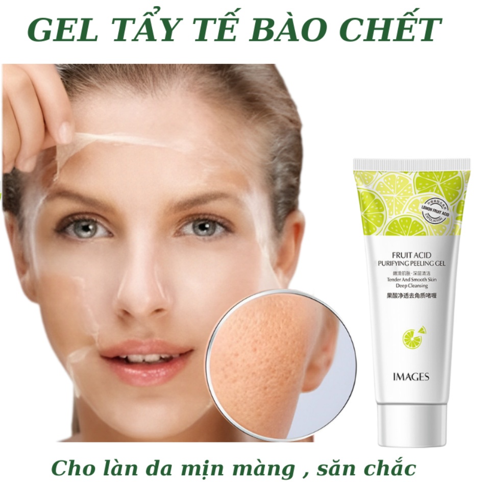 Gel Tẩy Da Chết Images Chiết Xuất Chanh Tươi Làm Sạch, Kháng Khuẩn Da Fruit Acid 80g