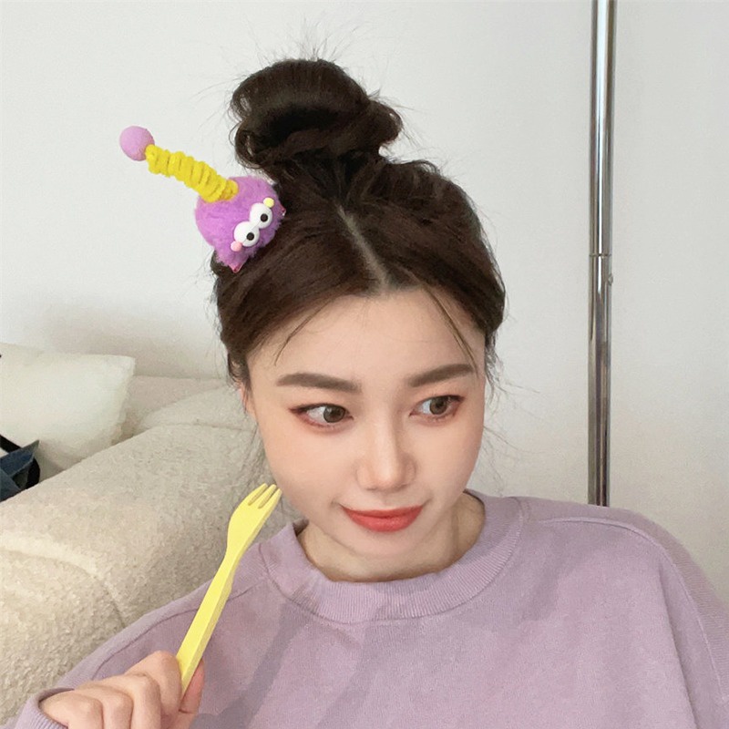 Kẹp Tóc Hình Quái Vật Hoạt Hình Nhồi Bông Đáng Yêu / Kẹp Tóc Trang Sức Thời Trang Ngọt Ngào Cho Bé Gái / Phụ Kiện Tóc Xấu Xí