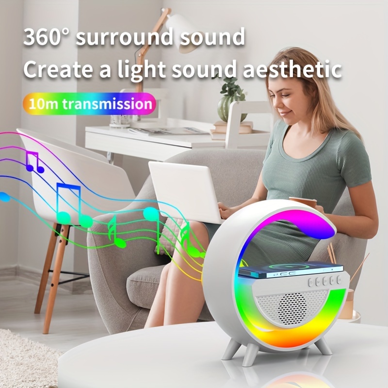 Loa Bluetooth Không Dây Có Đèn rgb Báo Thức Ánh Sáng Mặt Trời Mọc Thông Minh Cho Phòng Ngủ