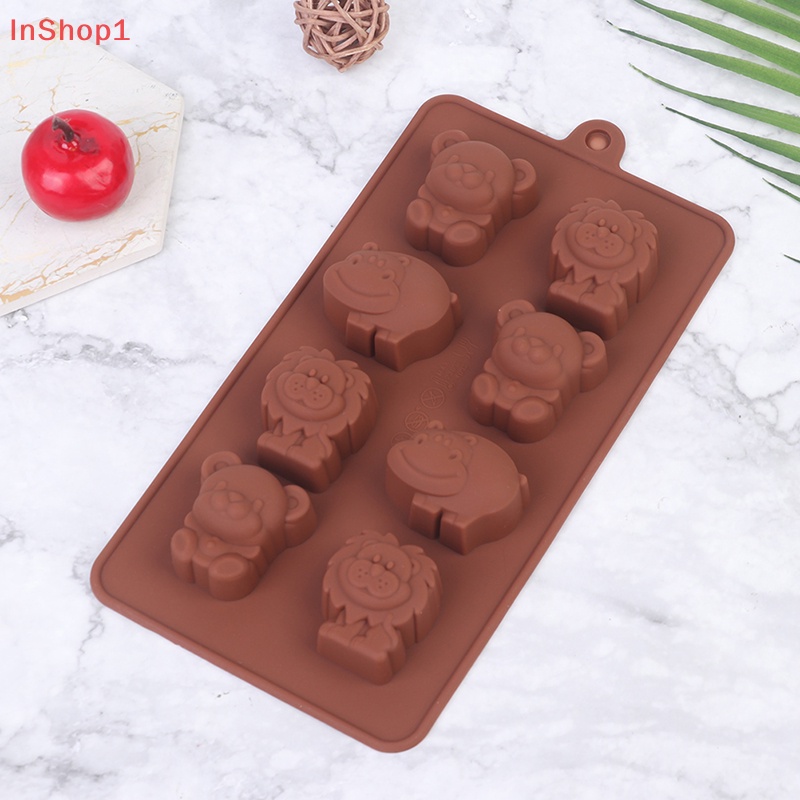 Khuôn silicone Làm Bánh Kẹo Xà Phòng Hình Động Vật Hà Mã Gấu Sư Tử diy M I