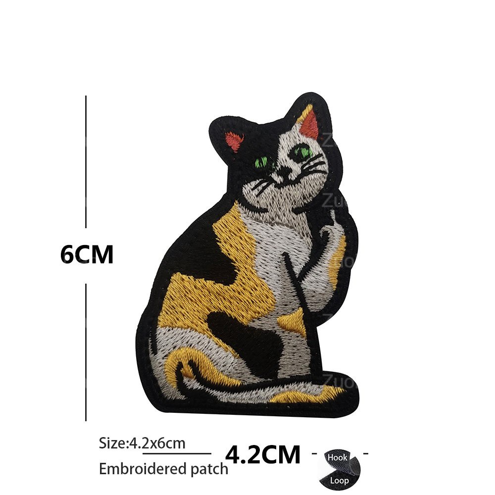 Huy Hiệu Dán Cánh Tay Bằng pvc Hình Mèo Chiến Thuật Dễ Thương Dán Cánh Tay polizei