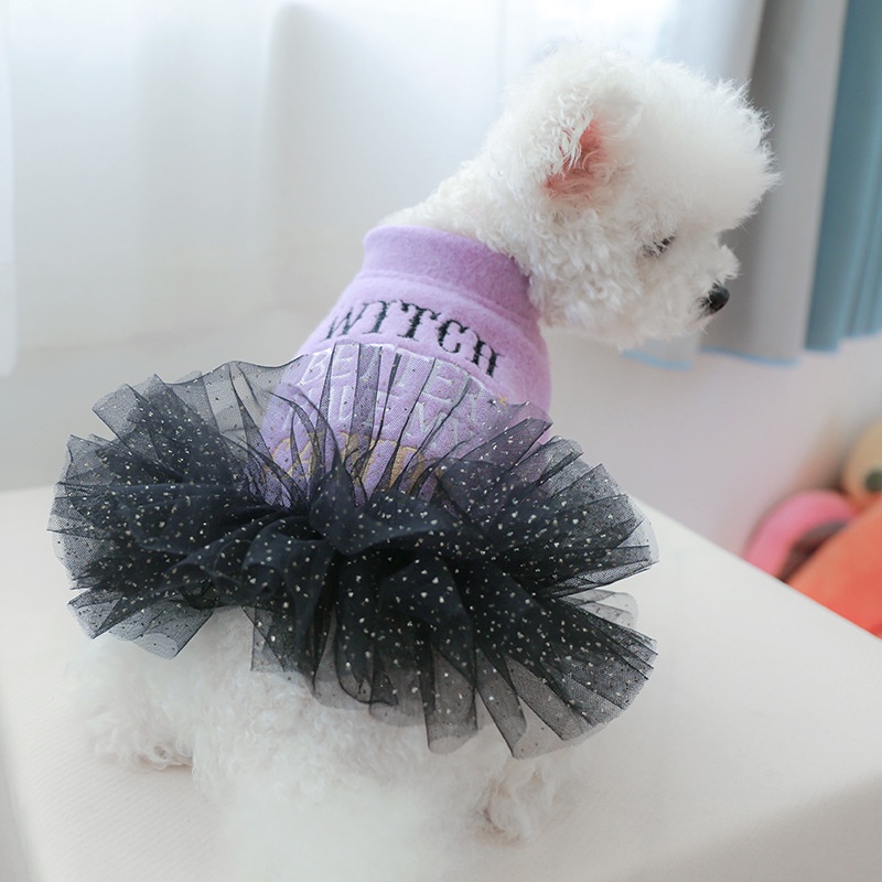 Đầm Hóa Trang Vải Gạc In Họa Tiết Kẹo Cho Thú Cưng Chó Mèo shih tzu teddy