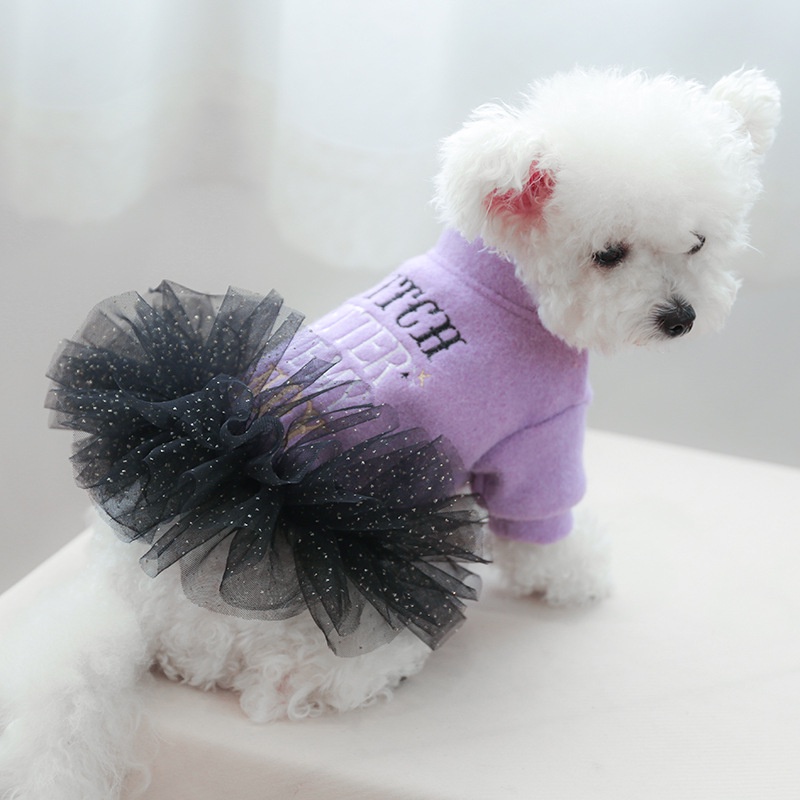 Đầm Hóa Trang Vải Gạc In Họa Tiết Kẹo Cho Thú Cưng Chó Mèo shih tzu teddy