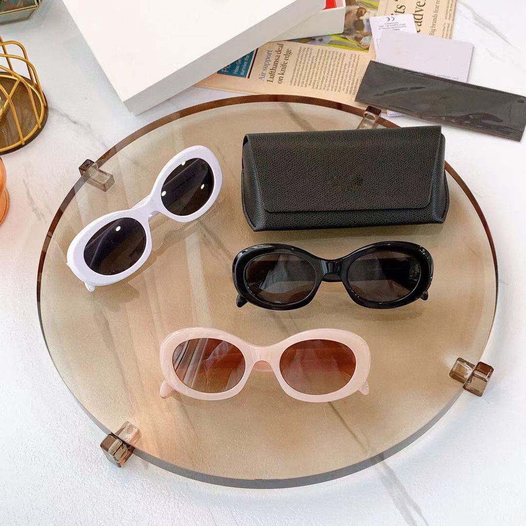 Kính Râm Nhựa Hình oval Chống Tia uv400 Phong Cách Hàn Quốc Thời Trang Cho Nữ