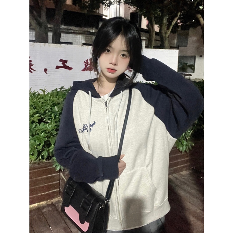 Áo Khoác Hoodie Phong Cách retro Mỹ Thời Trang Mùa Xuân Mới Cho Nữ