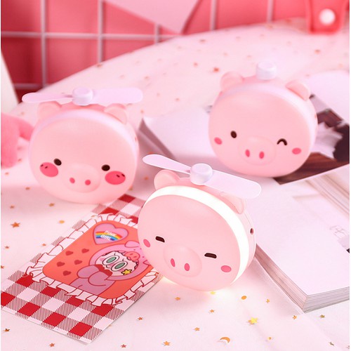 Quạt cầm tay hình thú 3in1 - QUẠT+LED+GƯƠNG