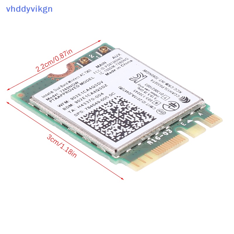 1 Thẻ Mạng wifi Không Dây vhdd 1200mbps 4.0 ngff ac Băng Tần Kép 2.4g 5g Cho laptop intel 7260 7260ngw vn