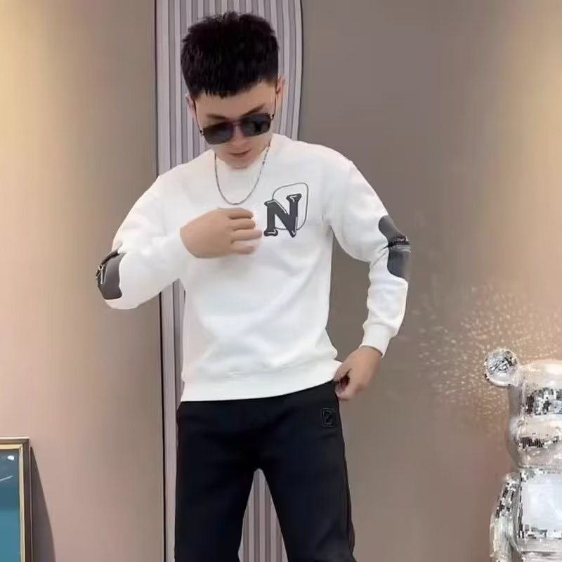 Áo Nỉ Nam Dài Tay Cổ Tròn Thời Trang Hàn