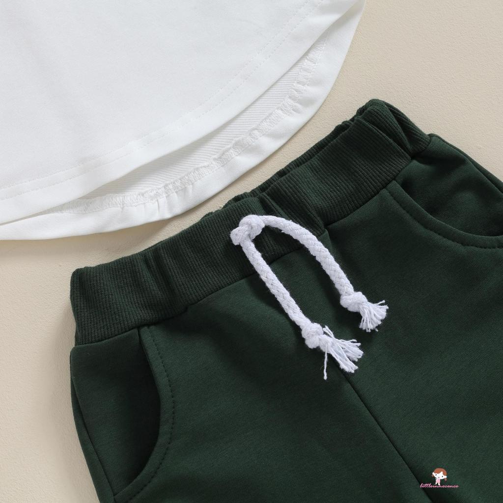 Set Đồ 2 Món Áo Tay Dài Phối Màu Tương Phản Phối Quần Dây Rút Thời Trang Cá Tính Cho Bé Trai