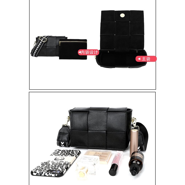 Túi Đeo Chéo Da Bò Dáng Vuông Nhỏ Có Nam Châm Thời Trang Cao Cấp