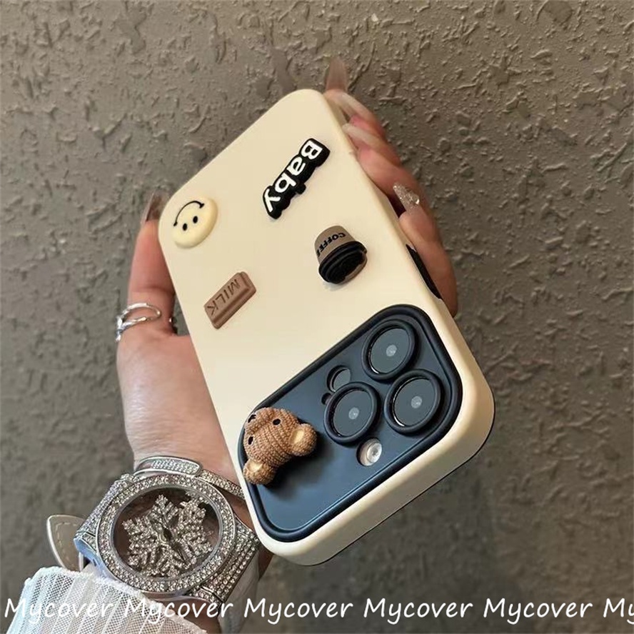 Ôp Điện Thoại Silicon Dẻo Hình Gấu / Cà Phê 3d Dễ Thương Cho iphone 11 12 13 14 15pro max x xr xs 8 7 6 plus se 2020 Ốp