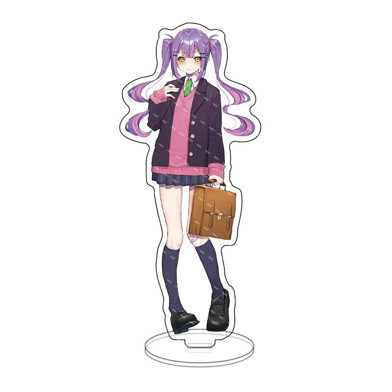 Mô hình Standee New Anime Hololive Vtuber Student Uniform Stand Model Nakiri Ayame Minato in hình nhân vật 2 mặt rõ nét