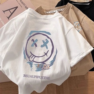[Áo Thun Bé Trai] (2-14y) Áo Thun cotton Nguyên Chất Tay Ngắn Dáng Rộng unisex Hợp Thời Trang