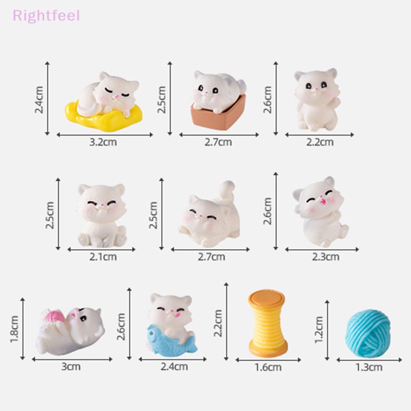 Tượng Mèo Trắng Mini Dễ Thương Trang Trí Tiểu Cảnh diy Mới