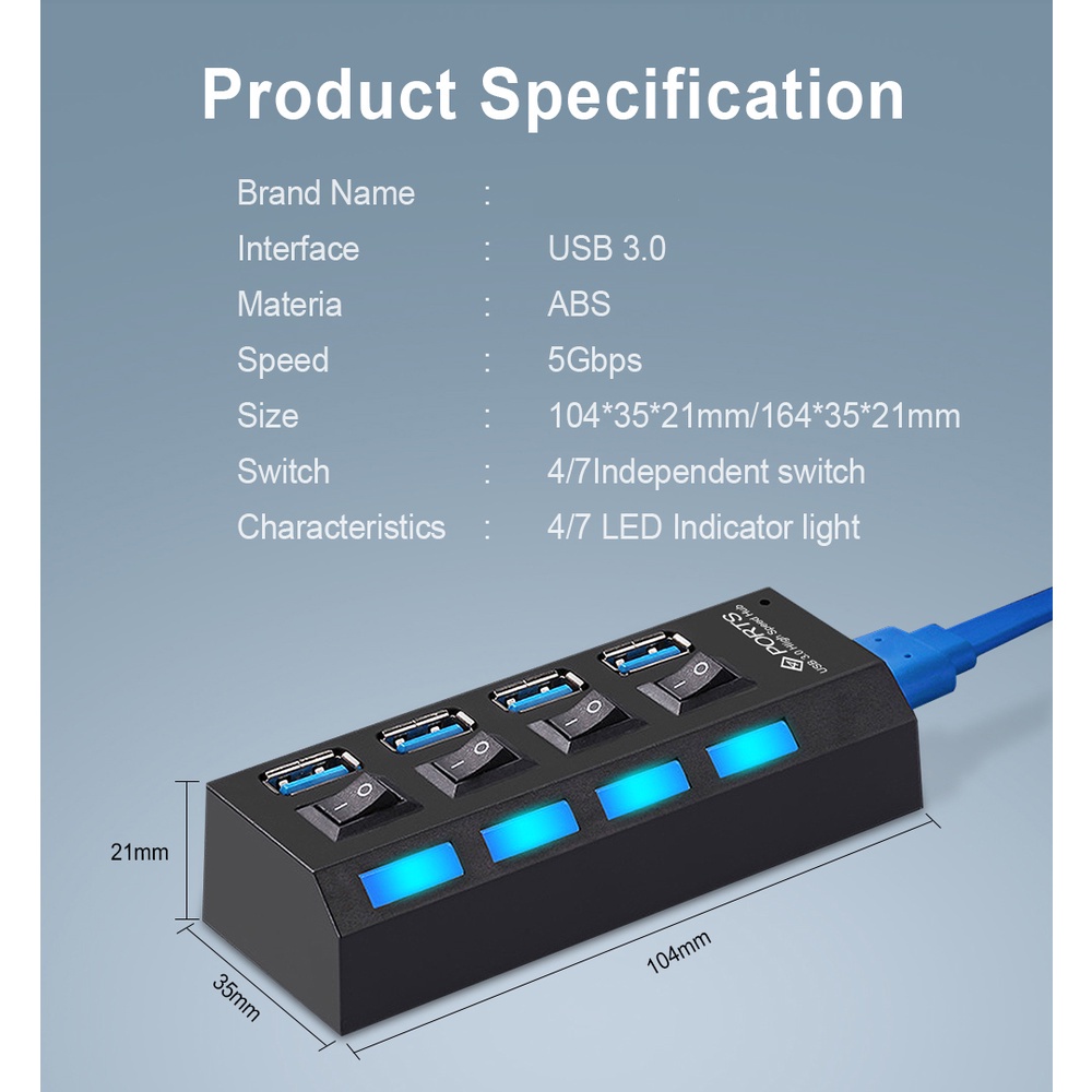 Hub Chia Cổng usb 3.0 3.0 5gbps Cho Máy Tính laptop