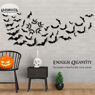 Trtr Set 12 Miếng Dán 3d Bằng pvc Hình Dơi Trang Trí halloween